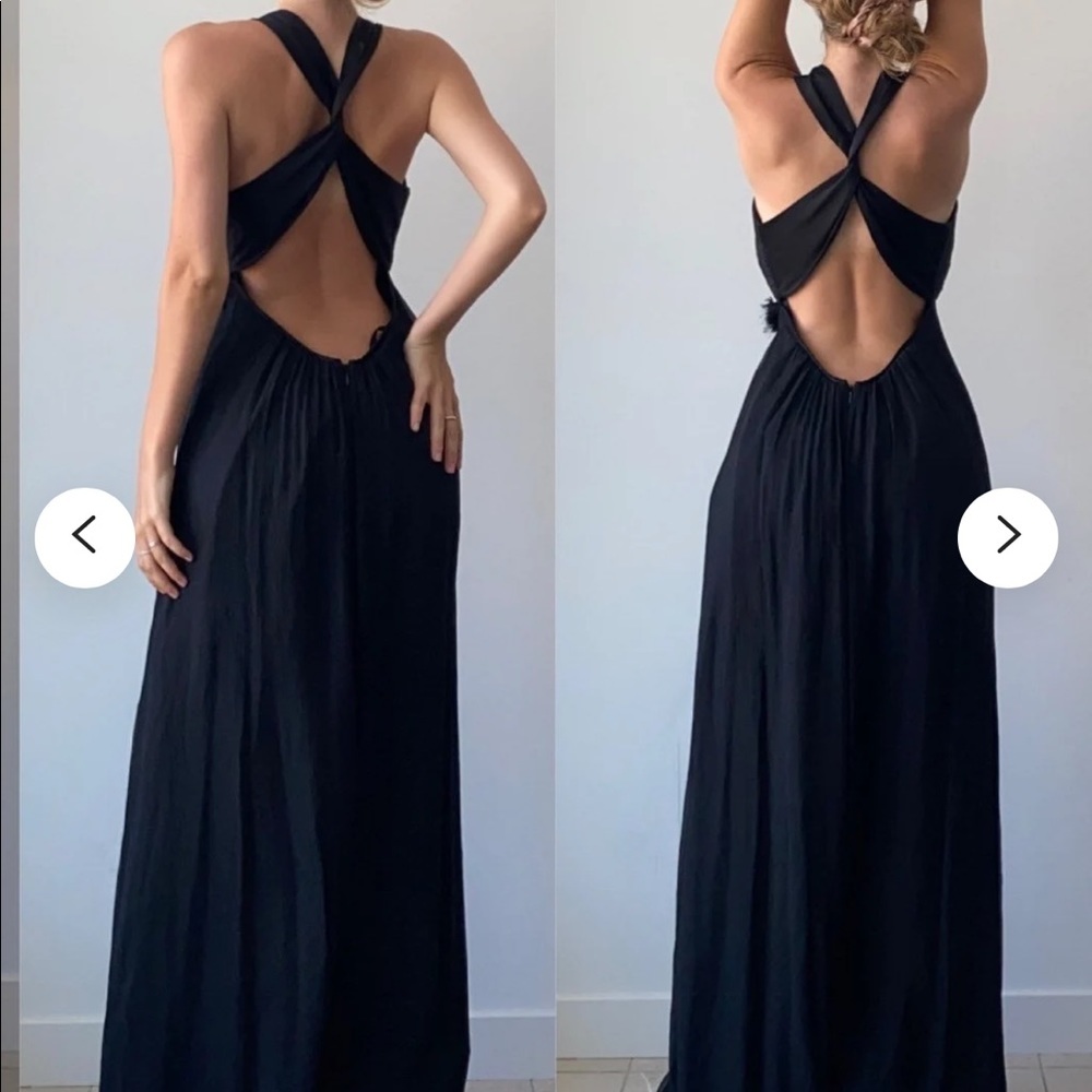 Max and Cleo Black Silk /Cocktail Maxi Dress